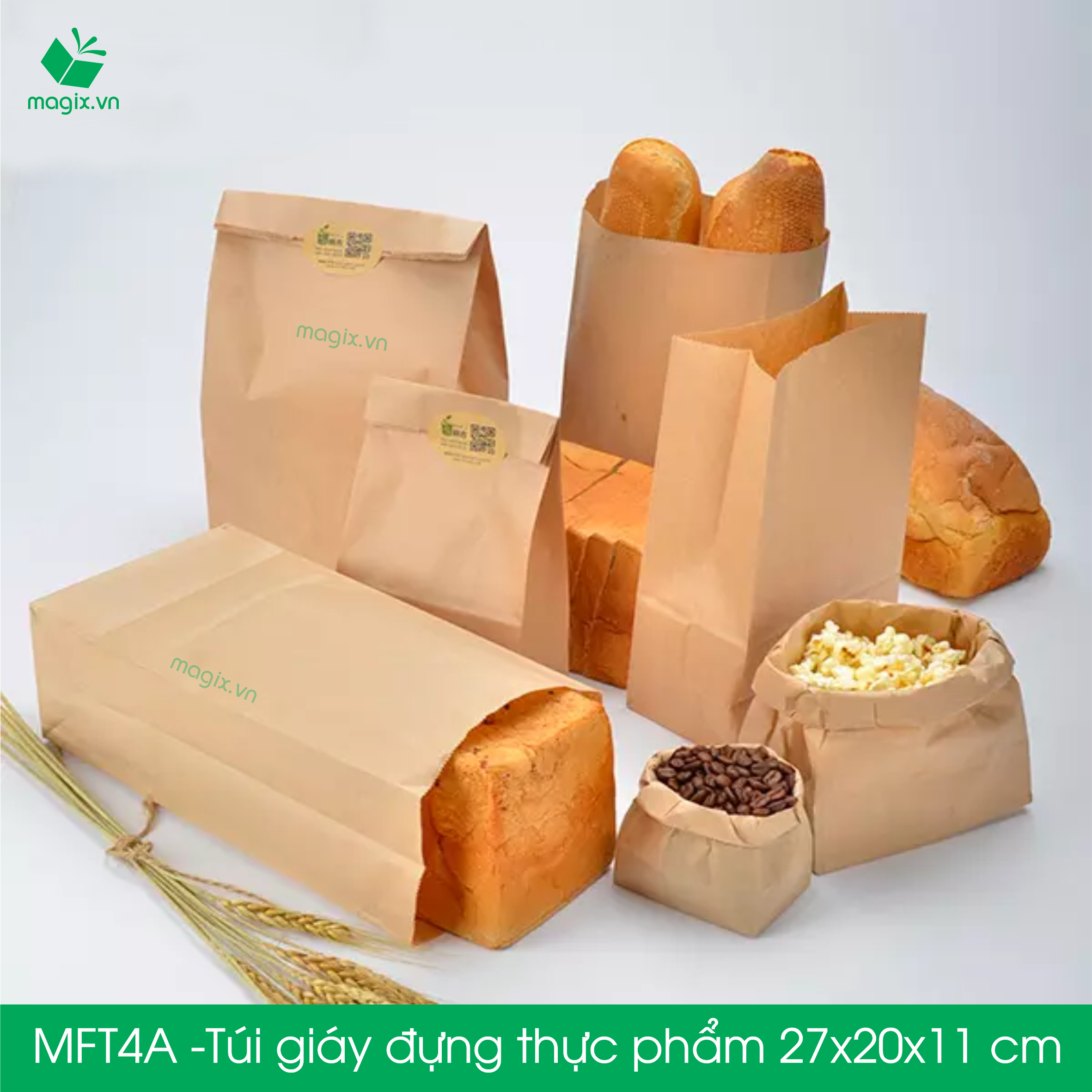 MFT4A- 27x20x11 cm - 500 Túi đựng thực phẩm - Túi đựng đồ ăn