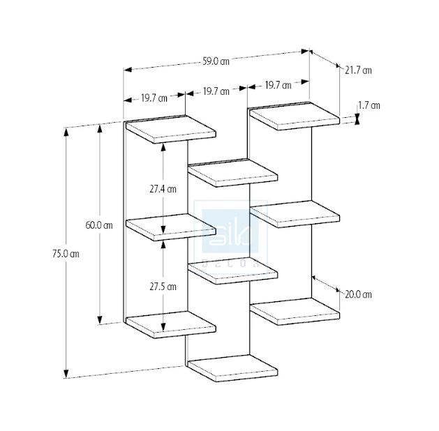 Kệ Gỗ Trang Trí Treo Tường 9 Tầng  Juno Sofa CTKT513 KT 59 x 75 x 21.7cm