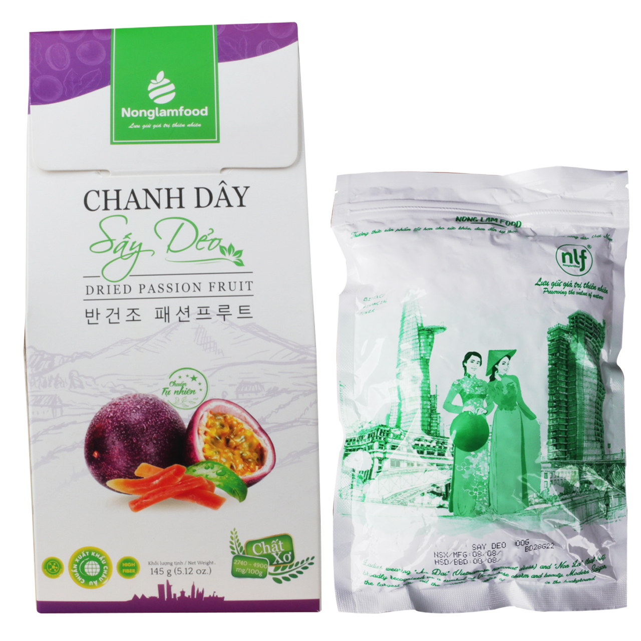 Combo 10 hộp Chanh Dây Sấy Dẻo Nonglamfood 145g  | Healthy Snack | Ăn vặt văn phòng | Trái cây sấy dẻo