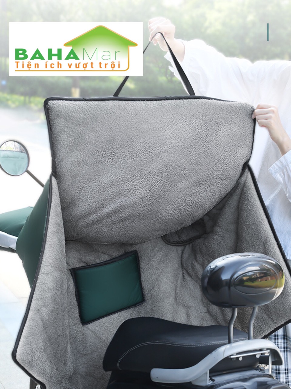 TẤM ÁO CHẮN GIÓ ĐI XE MÁY MÙA ĐÔNG CHỐNG LẠNH KHÔNG THẤM NƯỚC "BAHAMAR" giữ ấm, chống gió khi đi xe máy mùa đông . thuận tiện sử dụng