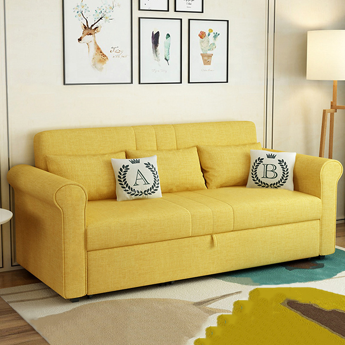 Sofa giường kéo Tundo thông minh màu vàng
