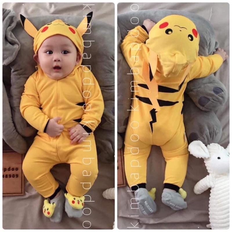 body thú cho bé - body pikachu - body thu đông - bộ đồ liền thân cho bé sơ sinh - body dài tay cho bé _ áo quần trẻ em