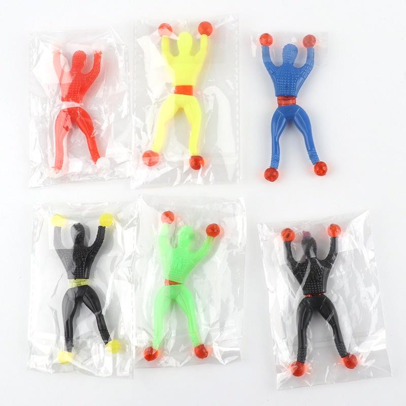 Người nhện bám dính leo tường vui nhộn Hình người leo núi, leo tường dính đầy màu sắc squishy mochi
