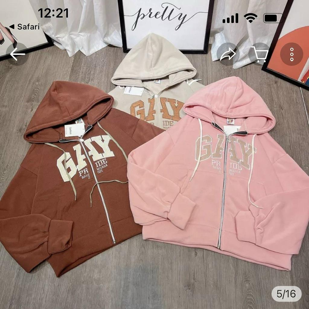 Áo Hoodie Zip Nỉ Ngoại Xuất Khẩu GAY - Áo Khoác Nỉ dây kéo nam nữ UNISEX