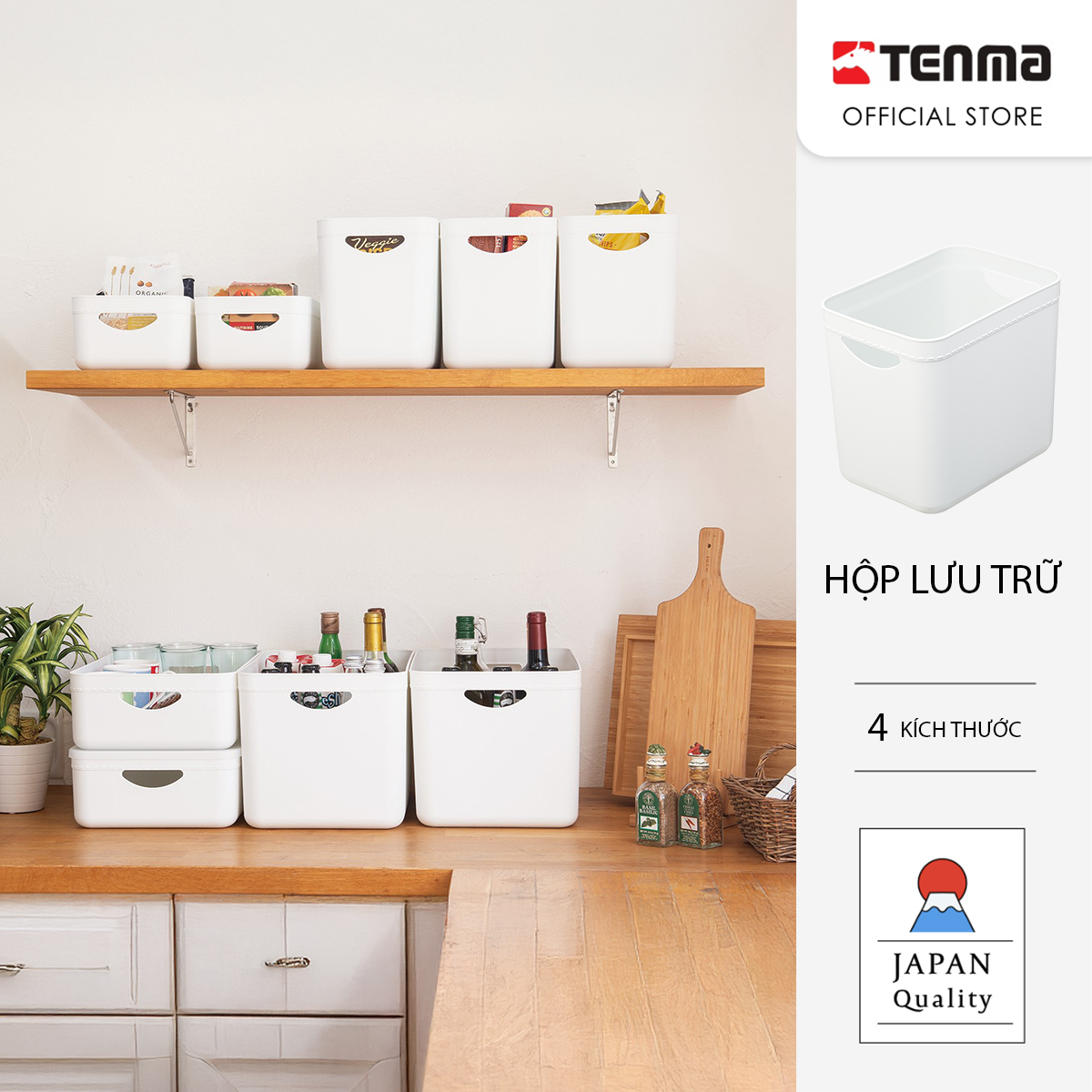 TENMA Hộp Nhựa Mềm Lưu Trữ JAPAN QUALITY, Dẻo Dai Chắc Chắn, Nhiều Kích Thước, Có Tay Cầm, Có Nắp