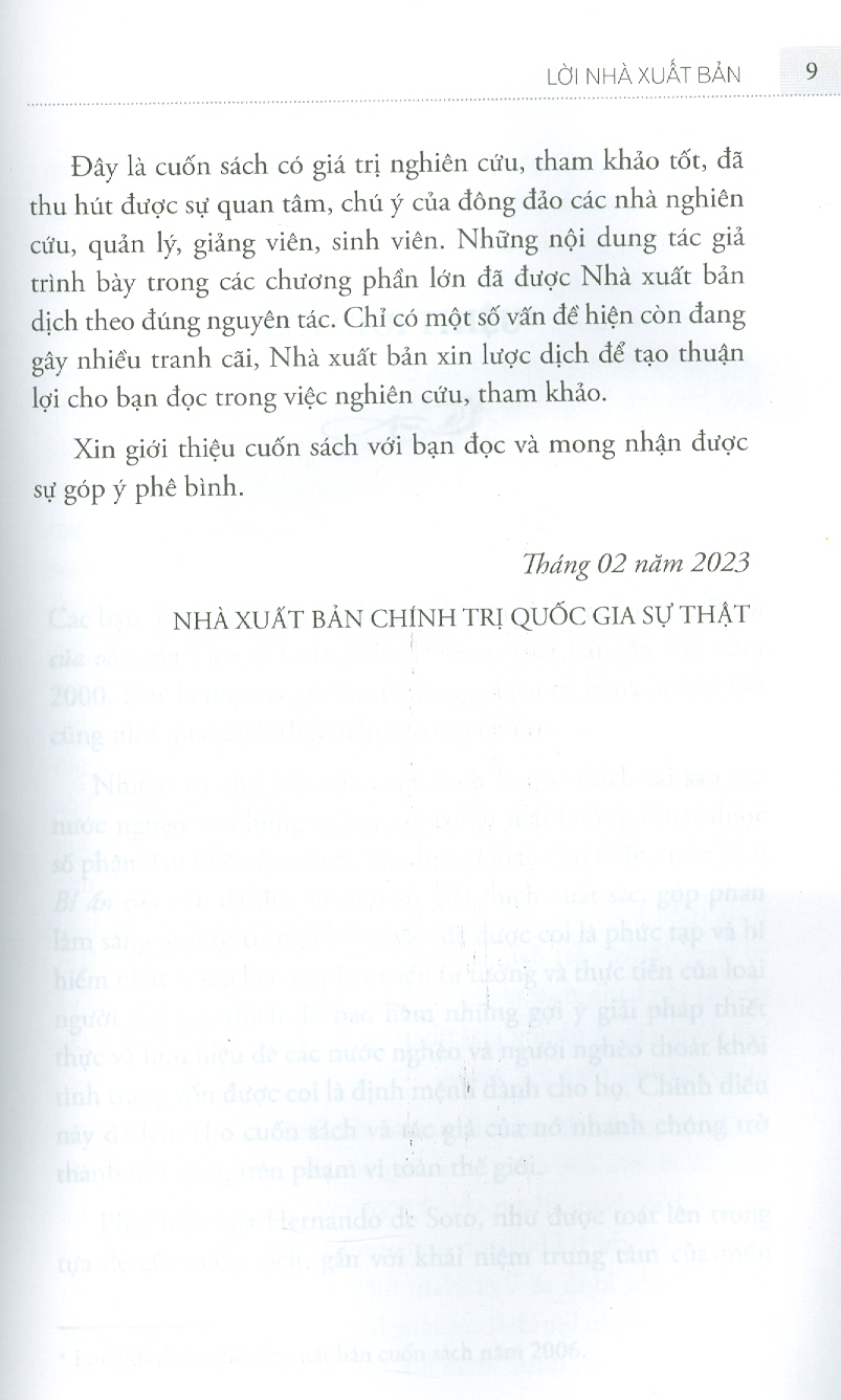 Bí Ẩn Của Vốn: Vì Sao Chủ Nghĩa Tư Bản Thành Công Ở Phương Tây Và Thất Bại Ở Mọi Nơi Khác (Xuất Bản Lần Thứ Năm)