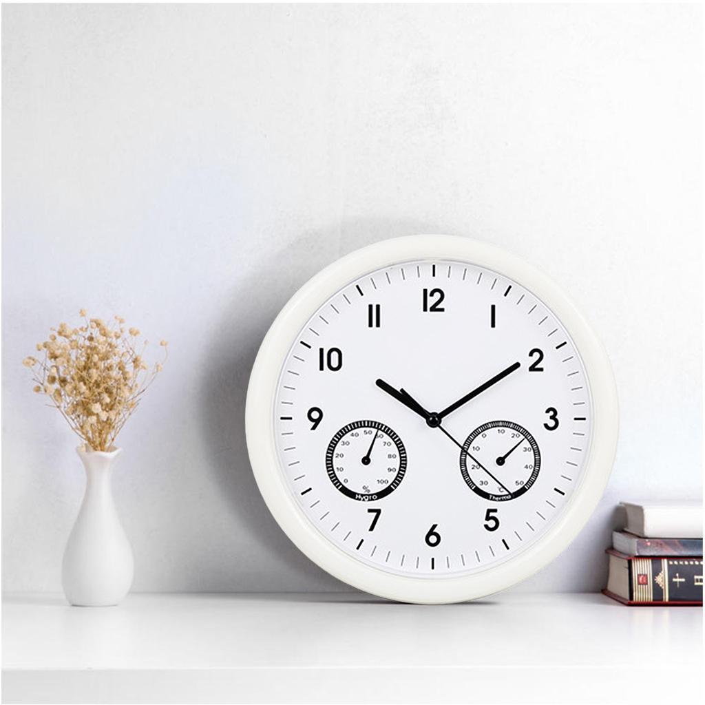 Wall Clock Temperature and Humidity Display for Kitchen Bedroom Decor
