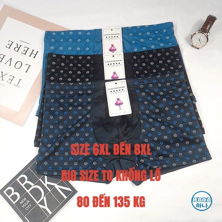 Combo 3 Quần lót nam đùi boxer lụa sữa cao cấp siêu mềm mịn siêu thoáng khí BIG SIZE SIZE LỚN quan chip