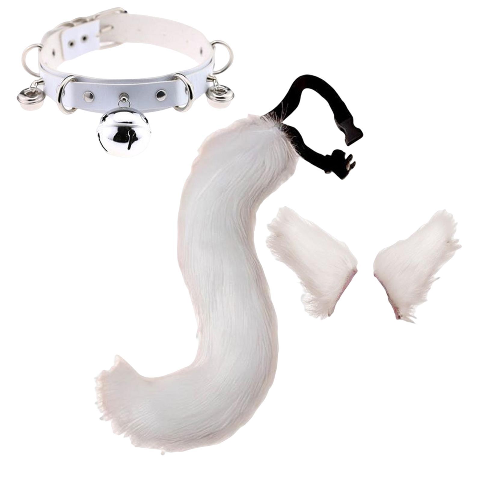 Faux Ears and Tail Set Cosplay Costume Headwear Headdress for Party Stage Shows