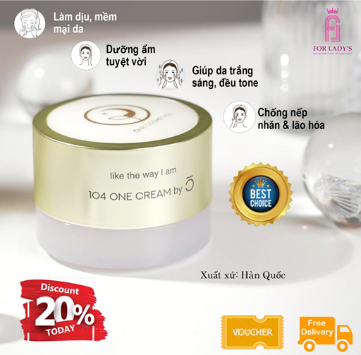 Kem dưỡng da làm trắng chống lão hóa mềm mại da 50ml- 104 ONE CREAM by C - HÀNG CHÍNH HÃNG