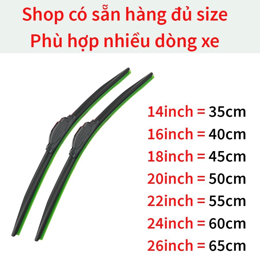 Gạt mưa ô tô lưỡi silicon cao cấp, thanh gạt nước mưa oto xe hơi không xương đa năng