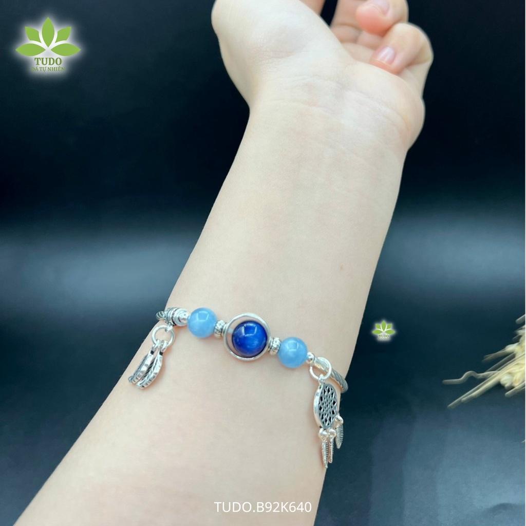 Vòng Tay Nữ Đẹp - Vòng Phong Thủy Mệnh Thủy Mộc TUDO VCBAQUA VCBKYAN VCBMOON B92K640 Charm bạc Dreamcatcher, Lá