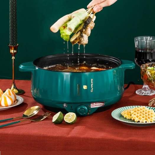 NỒI LẨU ĐIỆN ĐA NĂNG KÈM GIÁ HẤP INOX CAO CẤP - NỒI ĐIỆN CHIÊN XÀO HÂM NÓNG THỨC ĂN SIÊU NHANH CHỐNG DÍNH