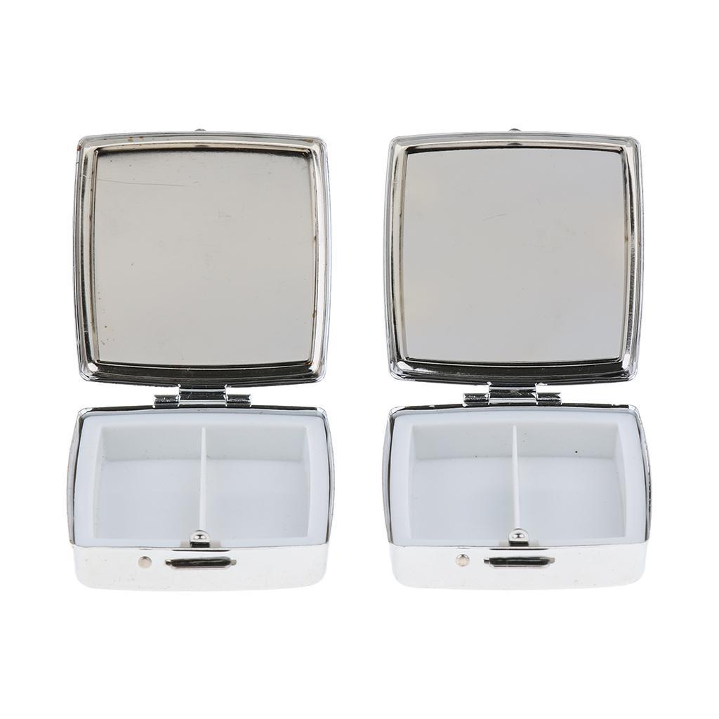 2 Pieces Pillbox Tray Box Made Of Polished Stainless Steel - 01