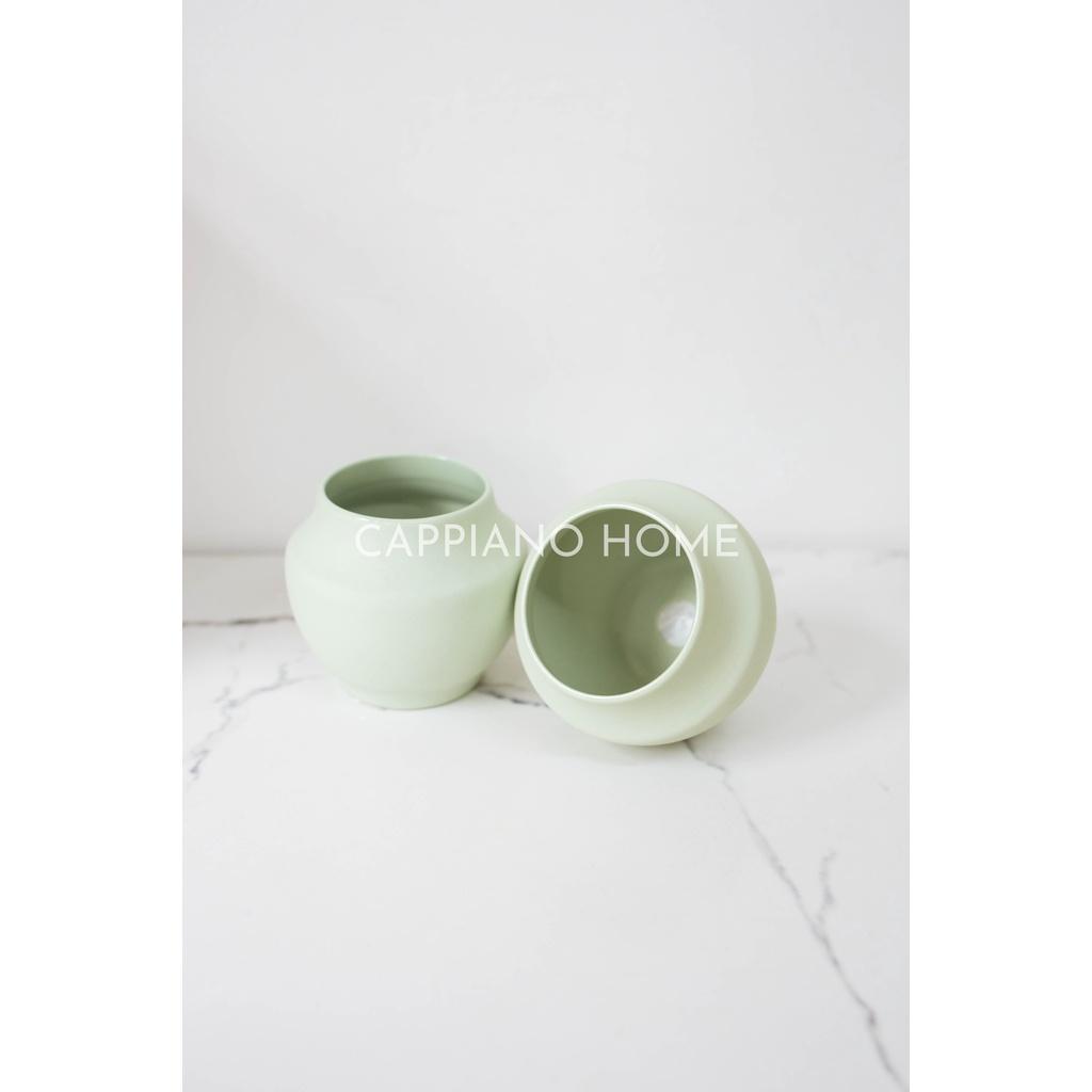 Chậu cây cảnh mini màu xanh mint, chậu sứ nhỏ decor trang trí nhà cửa | Cappiano Home