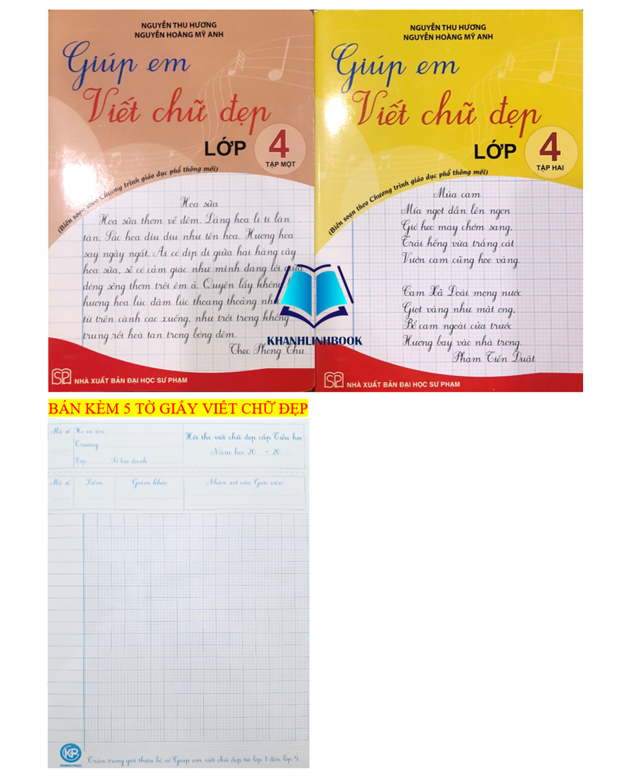 Sách - Combo Giúp em viết chữ đẹp lớp 4 - tập 1 + 2 (cánh diều) (KP)