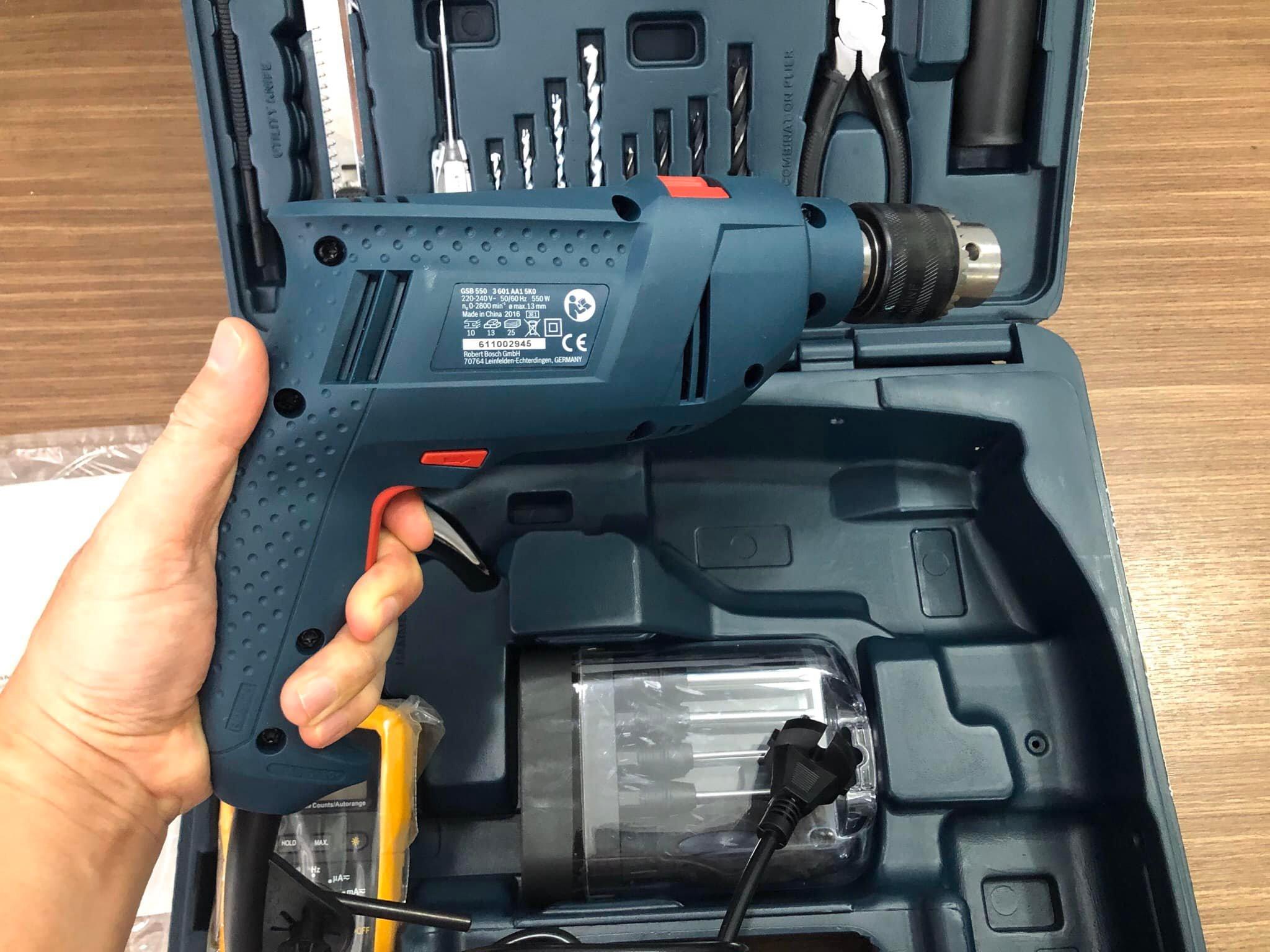 MÁY KHOAN ĐỘNG LỰC 550W 13MM BOSCH GSB 550 SET - HÀNG CHÍNH HÃNG