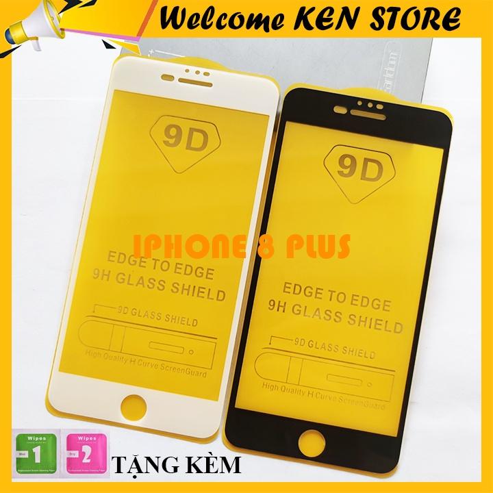 Kính Cường Lực cho Apple iPhone 8 Plus 9D Full Keo Full Màn - Miếng Dán Màn HÌnh Cao Cấp