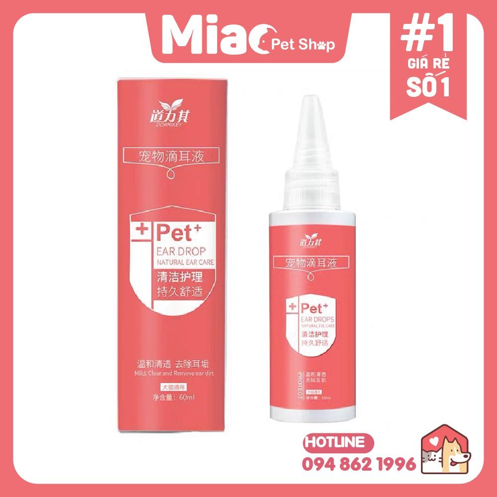 Dung dịch nhỏ tai vệ sinh làm sạch rận tai chó mèo DORRIKEY 60ml