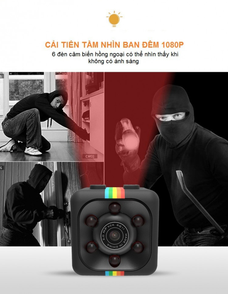 Camera Mini DV SQ11 FullHD 1080P Hỗ Trợ Hồng Ngoại Tầm Nhìn Ban Đêm Cao Cấp Hàng Nhập Khẩu