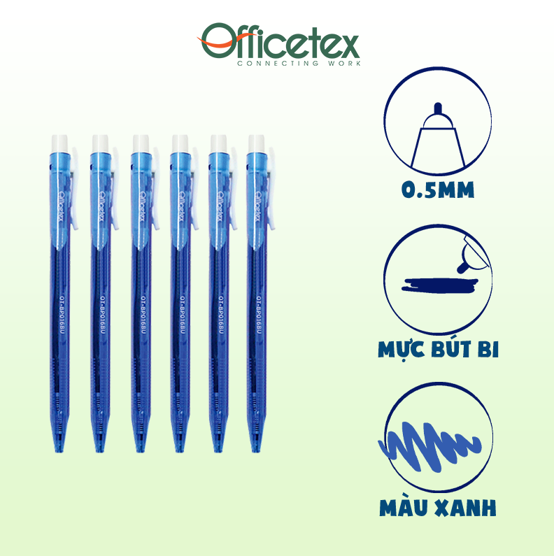 Bút Bi Officetex OT-BP016BU - Mực Xanh