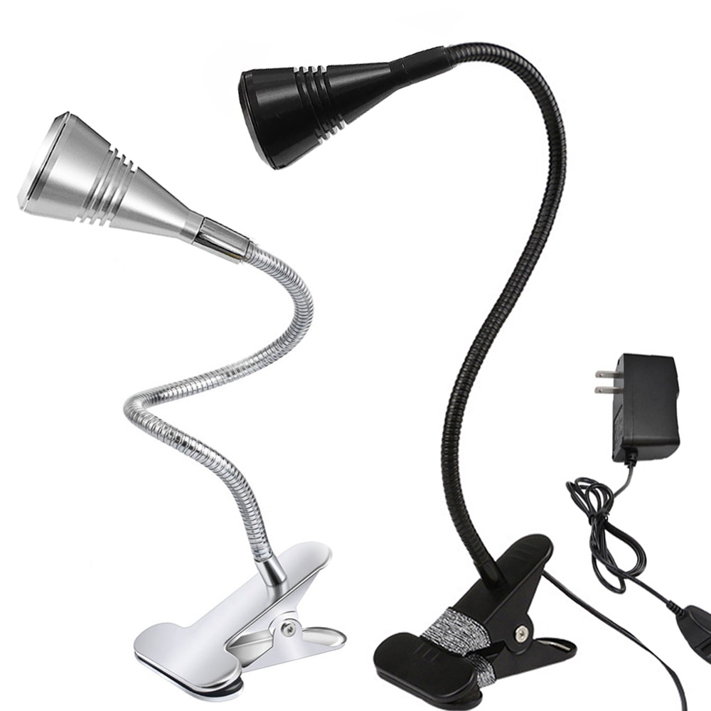 Đèn Led đọc sách đầu giường 3W, Anh sáng chiếu rọi điểm, Kẹp Kim loại đa năng tích hợp Đèn Học và làm việc, Đèn soi tranh trang trí phòng khách