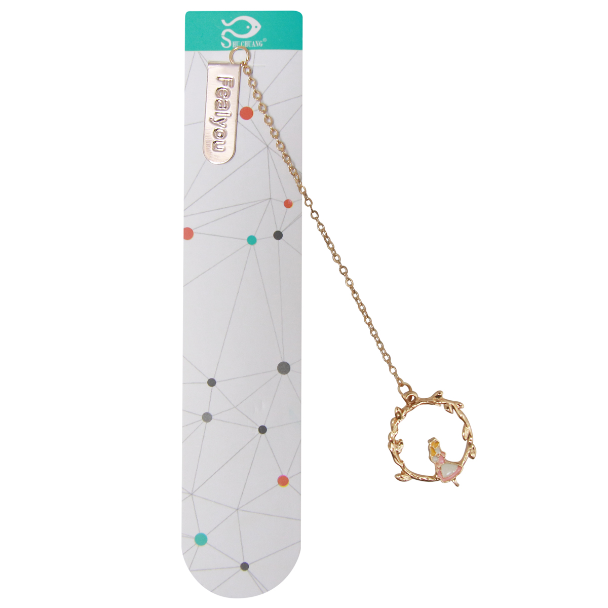 Bookmark Kẹp Sách Kim Loại Phối Charm Hình Alice - Mẫu 5