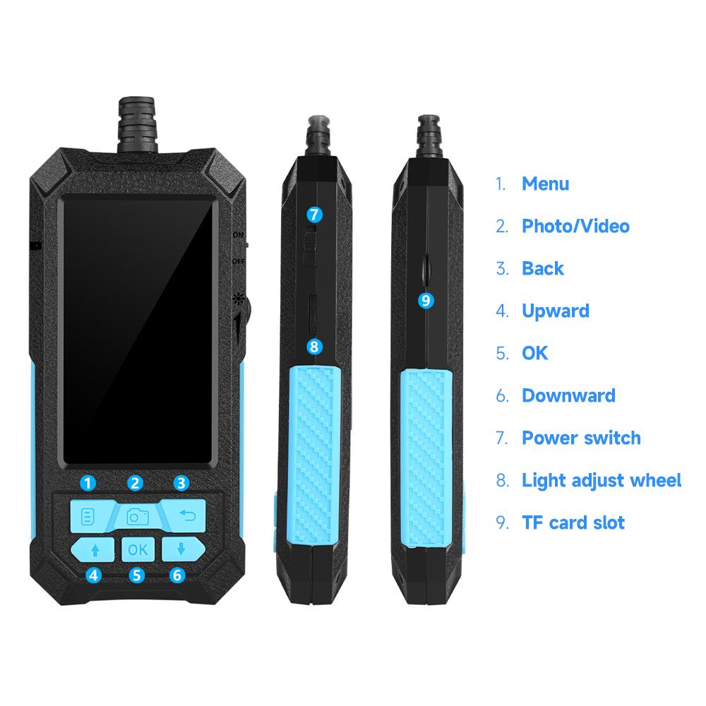 Multifunction Endoscope 4.5 inch Screen 14mm Inspection Camera 5 Million Pixels IP68 Waterproof Built-in 2600mAh Battery