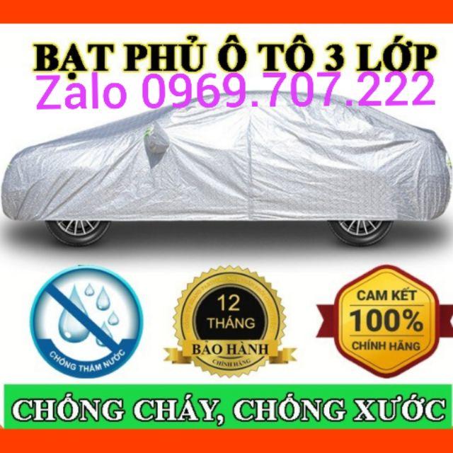 Bạt phủ xe ôtô 3 lớp chống xước, chống nắng, chống cháy, chống thấm