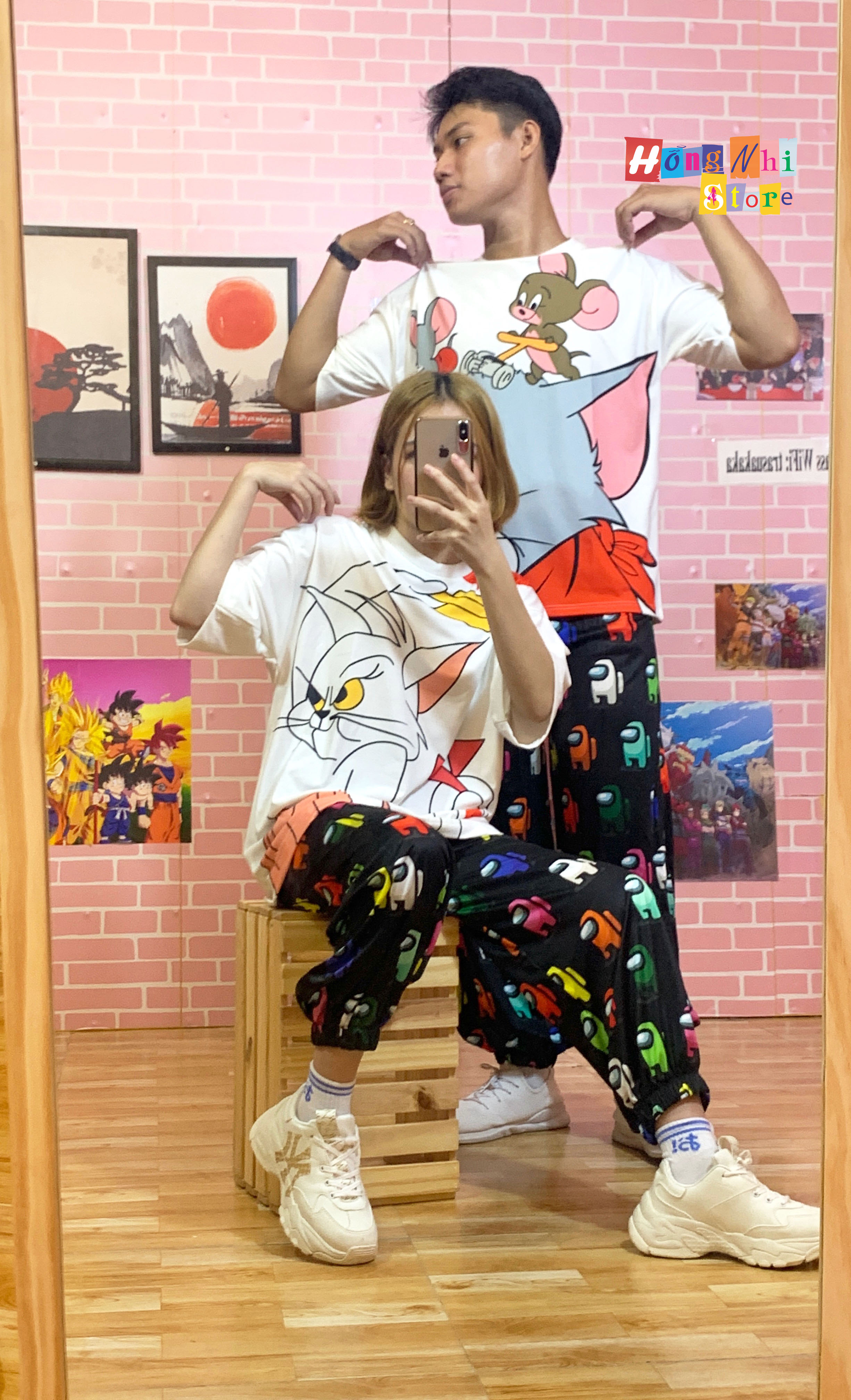 Quần Hoạt Hình Dài Bo Lai Hình Lego Cartoon Pant V2 Oversize Ulzzang Unisex - MM