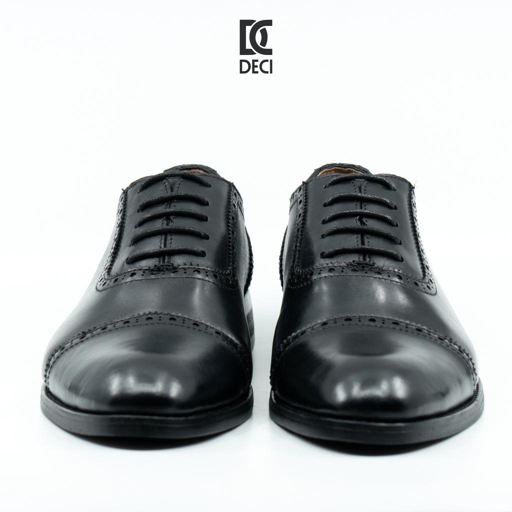 Giày tây công sở DECI màu patina da bò cao cấp dòng Semi-brogue Cap Toe BROGUE 20