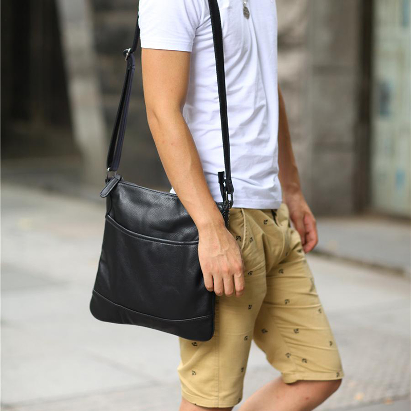 Men'S Casual Shoulder Sling Bag PU Leather