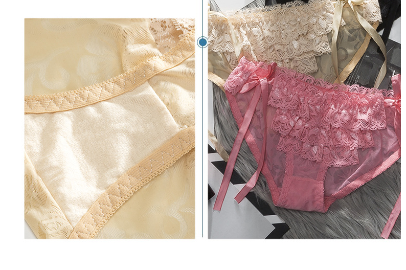 Combo 2 quần lót nữ ren lụa mềm mại, thắt nơ bên sườn đáng yêu, gợi cảm  LYEQ048