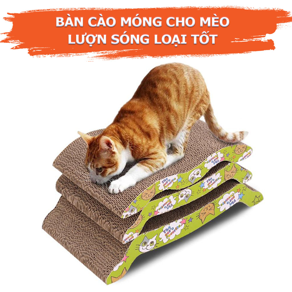 Bàn Cào Móng Lượn Sóng Cho Mèo, Bàn Cào Mèo Kích Thước 20 x 42cm - YonaPetshop