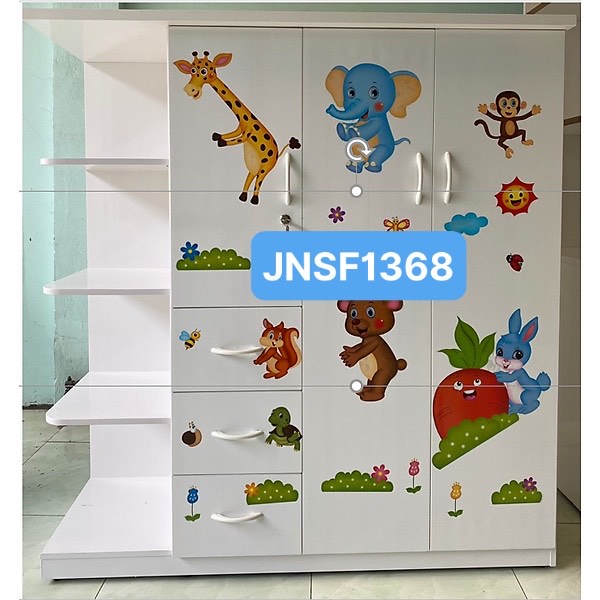 Tủ nhựa Đài Loan Juno Sofa Cao 1m25 Ngang 1m35 Dán decal xịn xò