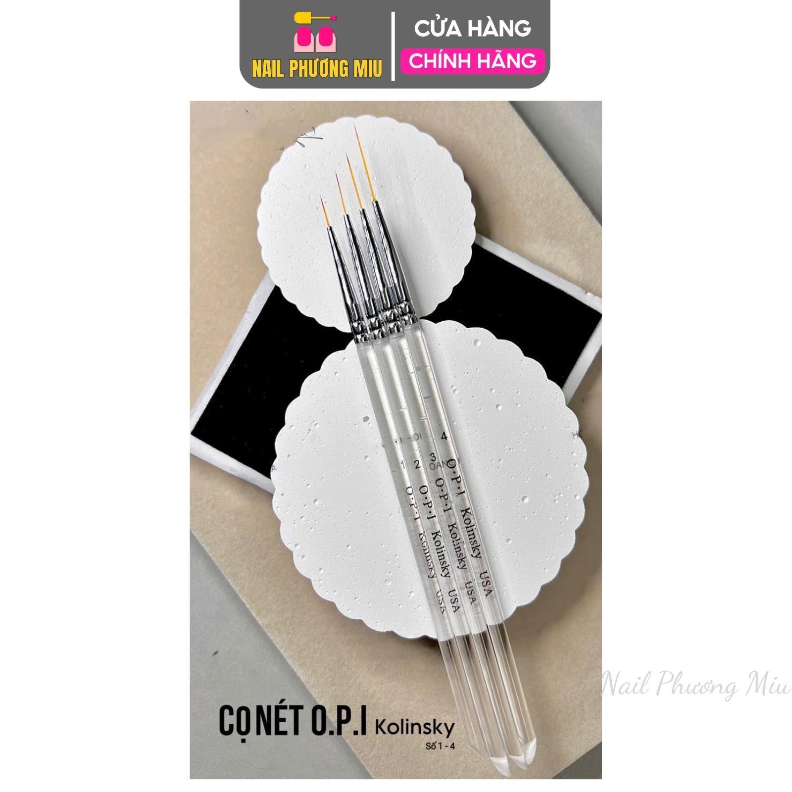 Cọ Nét Cán Trong Kolinsky OPI Số 2 Đầu 12mm Chuẩn Làm Nail, Lông Sợi Tổng Hợp, Vẽ Chi Tiết Móng Chính Xác Nữ Women