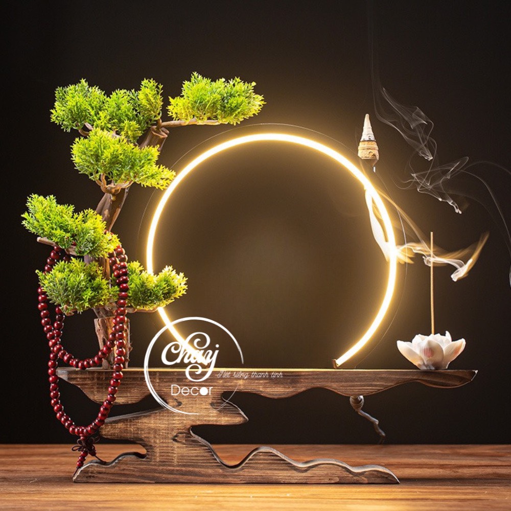 Đèn Led Hào Quang Dùng Để Trang Trí Tiểu Cảnh, Lũa, Tượng, Bon Sai Có Quà Tặng