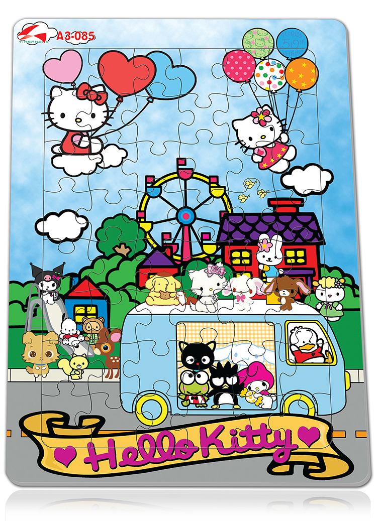 Xếp hình Tia Sáng Hello Kitty  (48 Mảnh Ghép) - Tặng kèm câu đố mặt sau cho bé