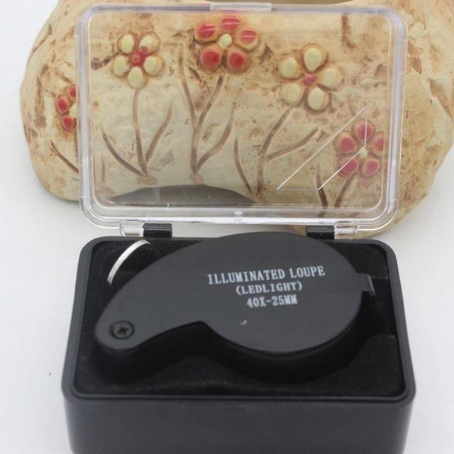 Kính lúp bỏ túi 40x25 MM có đèn