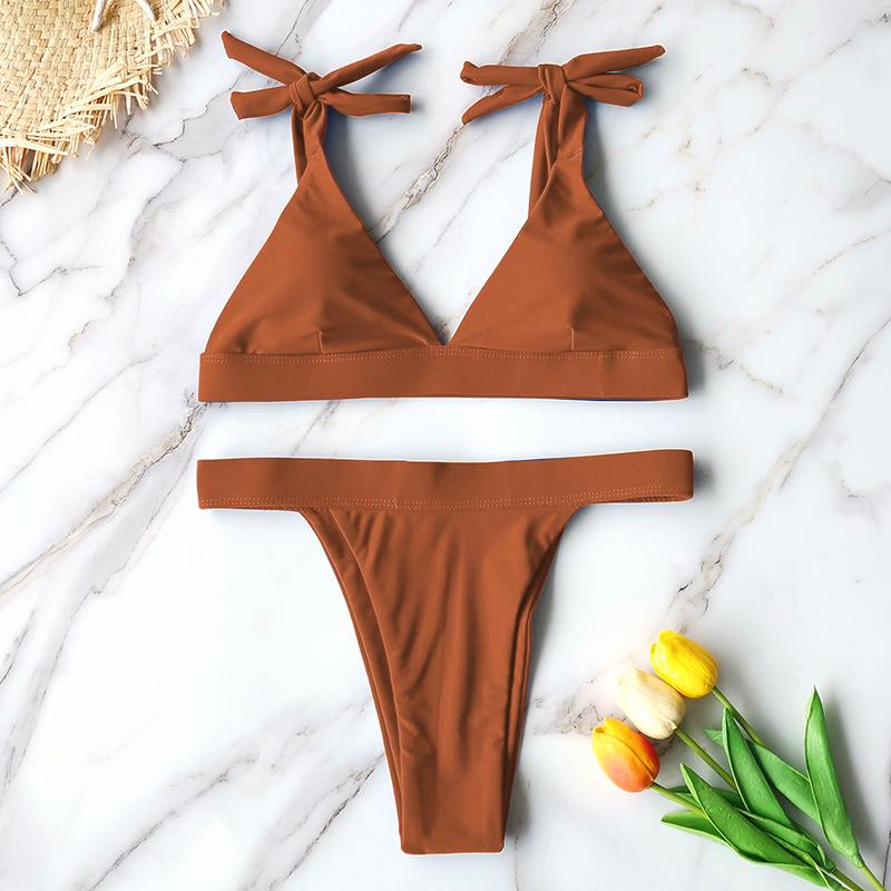 2021 Mới Cao Cấp Bikini Nữ Đồ Bơi Đẩy Lên Đồ Bơi Chắc Chắn Halter Bikini Bộ Brasil Áo Tắm Bơi Mặc Nữ