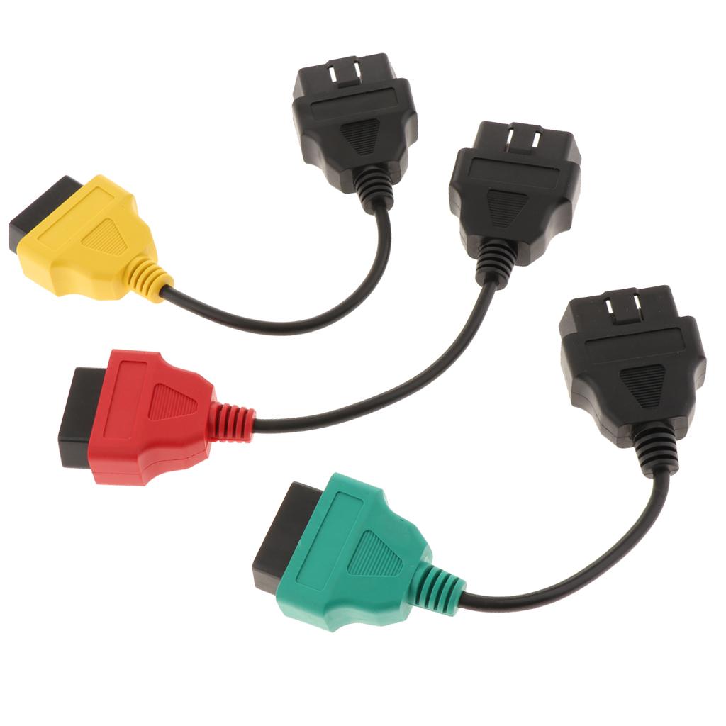 Ecu Scan 3PCS Portable ECU Scan 16Pin  Adaptors Cable Set Fit for Fiat