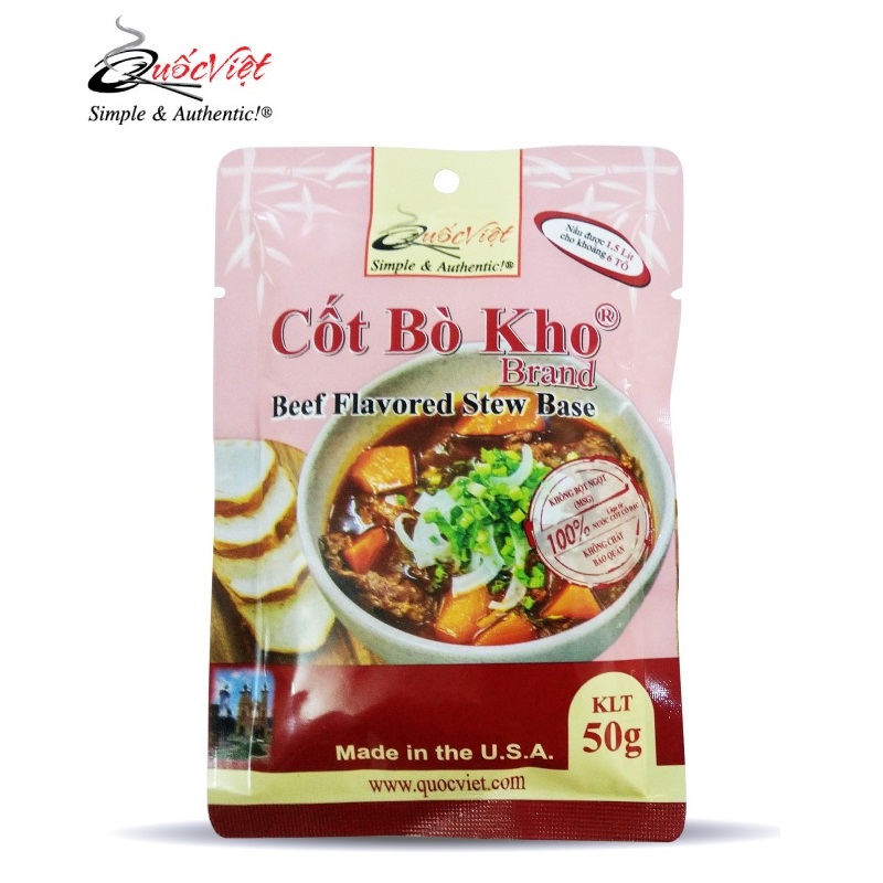 GIA VỊ NẤU BÒ KHO QUỐC VIỆT 50G-Gia vị hoàn chỉnh nhập khẩu