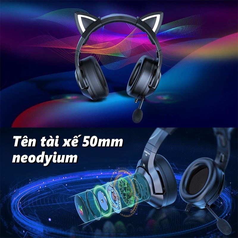 ONIKUMA K9 Tai nghe game màu đen micro kèm giảm tiếng ồn thích hợp cho máy tính xách tay chơi game nặng âm trầm