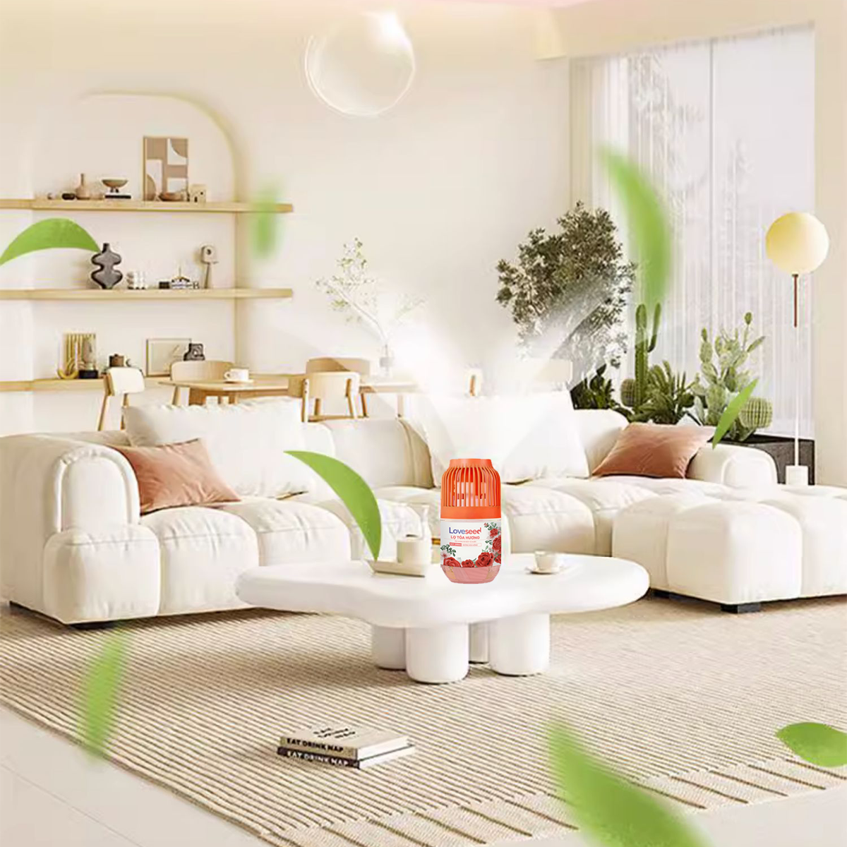 Lọ tỏa hương Loveseed hương thơm tự nhiên dễ chịu khử mùi sáp thơm phòng thế hệ mới 60 ngày - Dung tích 200ml