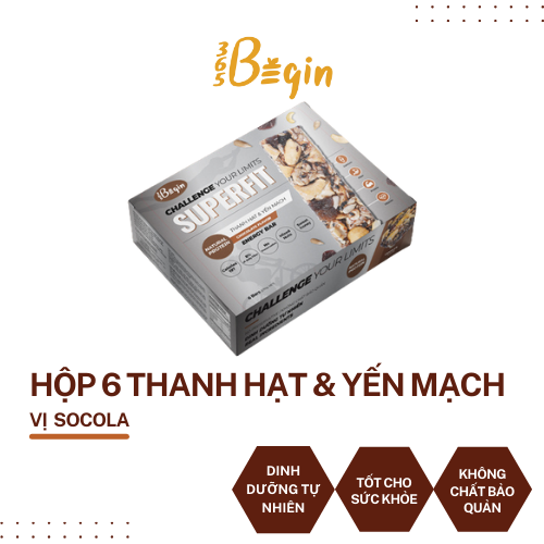 Hộp 6 Thanh Năng Lượng từ Yến mạch Và Các Loại Hạt 365Begin - SUPERFIT Chocolate 270g (Gồm 3 vị: Bí Đỏ, Chanh Xí Muội, Socola) - Thanh Dinh Dưỡng, Tiện Lợi, Lành Mạnh, Phù Hợp Người Tập Thể Thao Và Ăn Kiêng