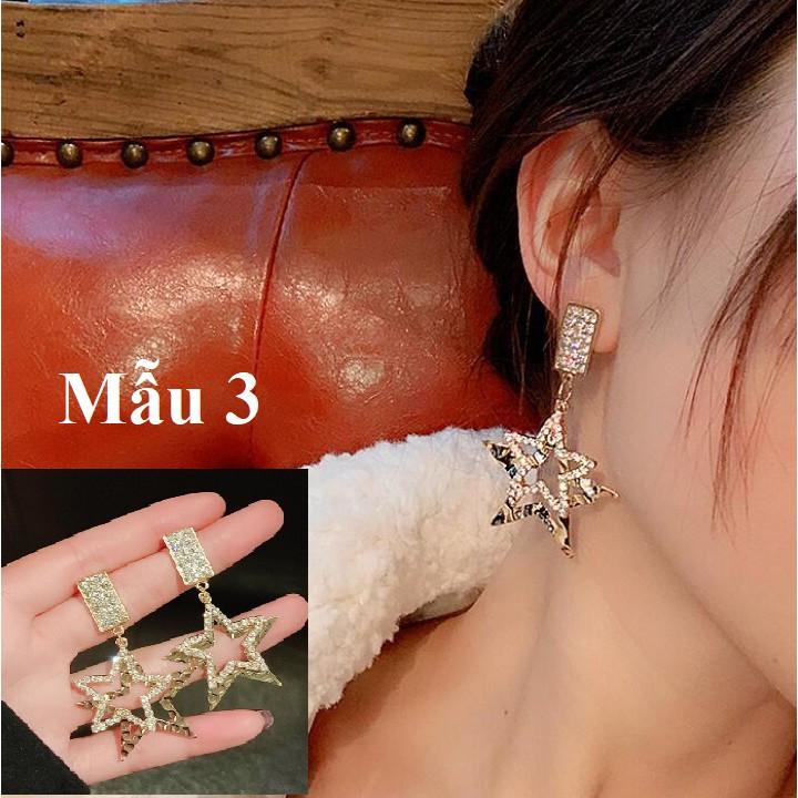 5 mẫu Hoa tai - Nụ tai to đính đá Hàn Quốc