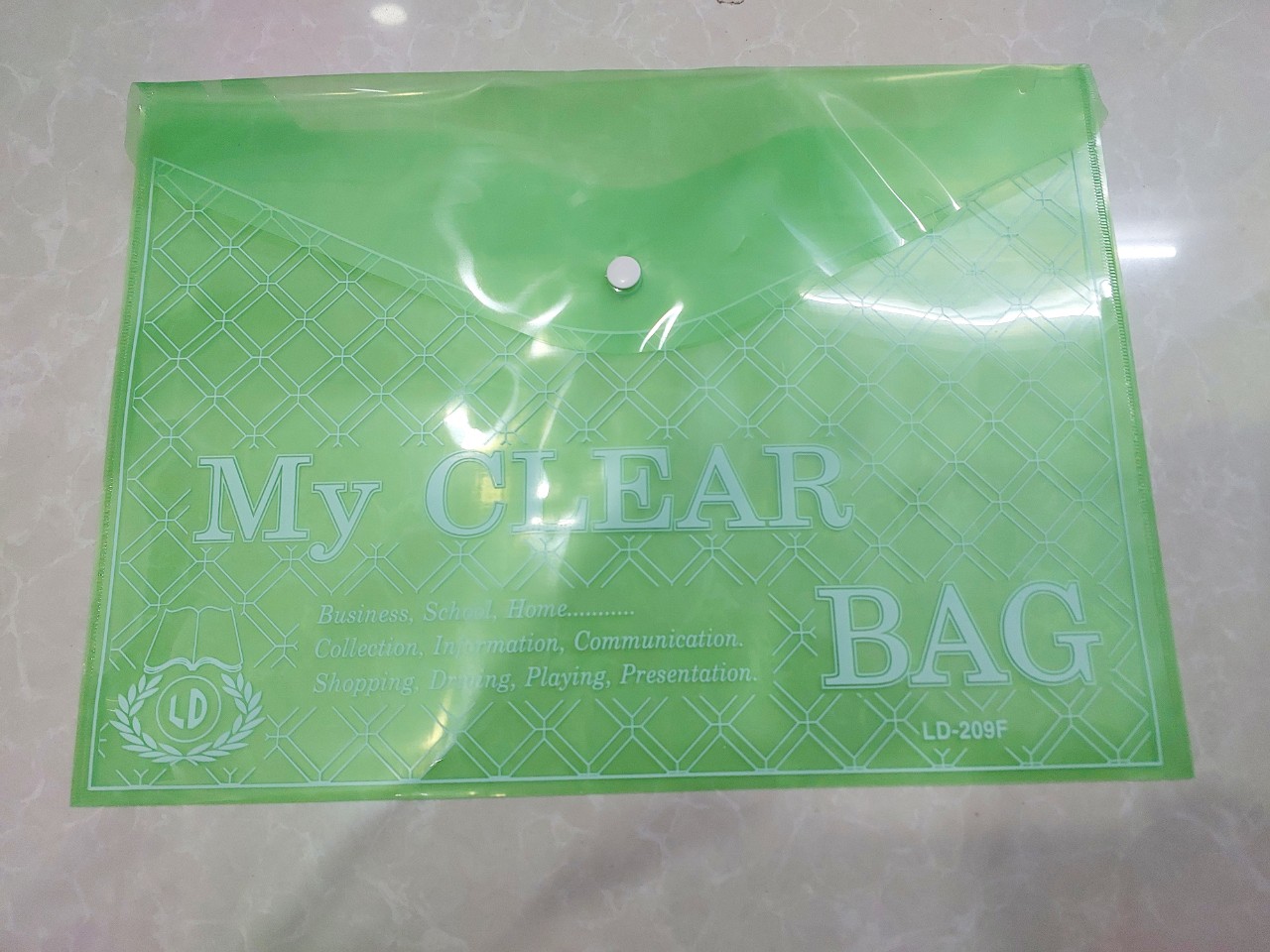 Bìa hồ sơ My clear Bag xấp 12 cái màu xanh lá