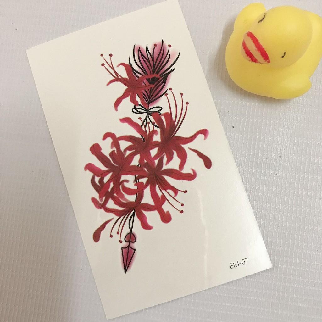 Hình xăm dán hoa bỉ ngạn đẹp 10x6cm