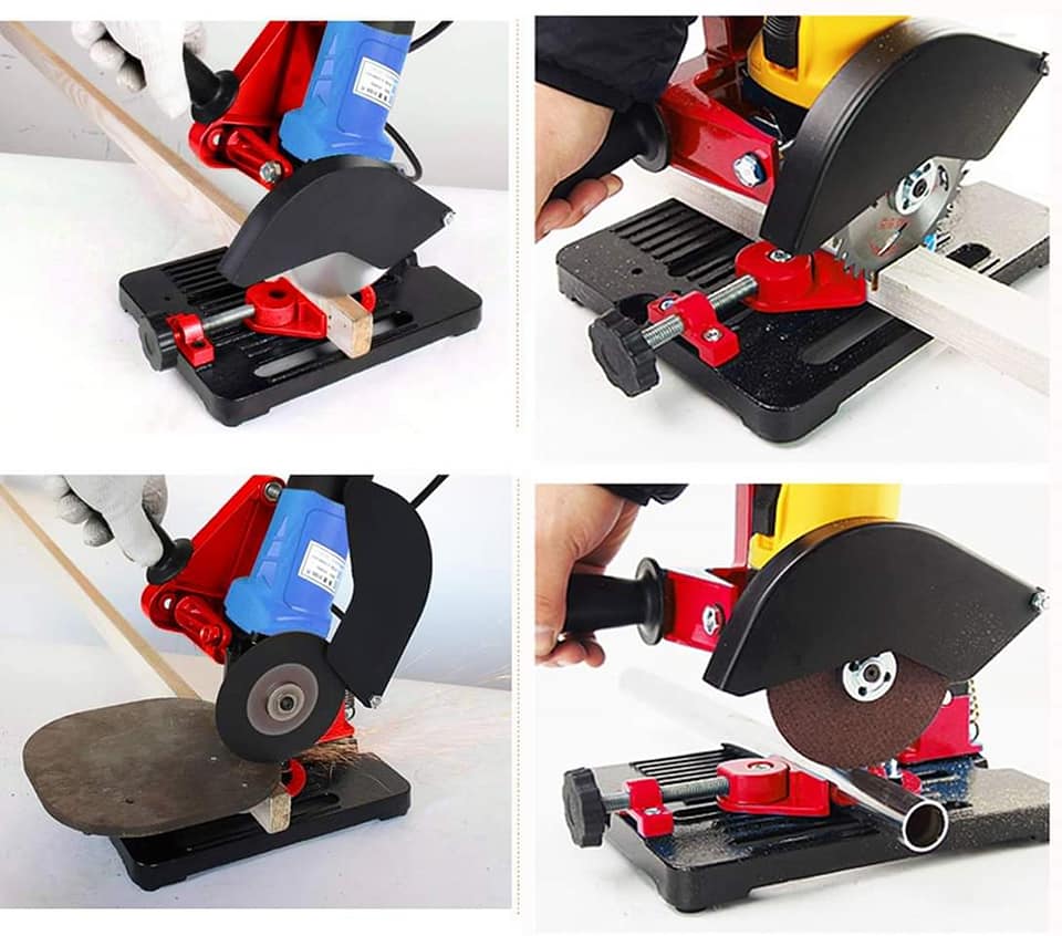Khung máy cắt gắn máy mài cầm tay tiện lợi an toàn cứng cáp chuyên dụng cho ae chế đồ DIY chuyên nghiệp Thích hợp cho máy mài với kích thước đĩa từ Ø 100 mm đến Ø 150 mm.