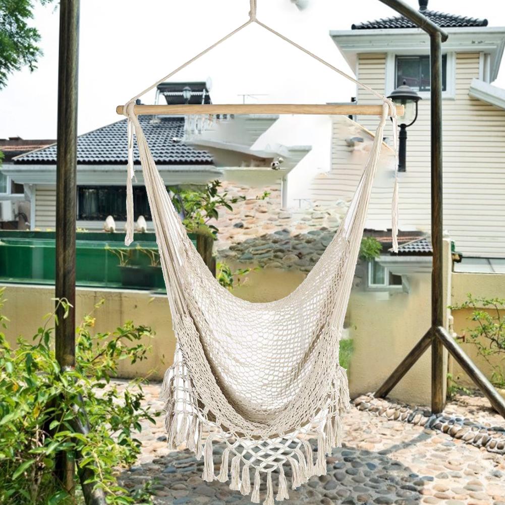 Võng Ngoài Trời Ghế Bông Mặt Dây Treo Ghế Xoay Gỗ Thanh Nhẹ Lưới Ghế Xoay